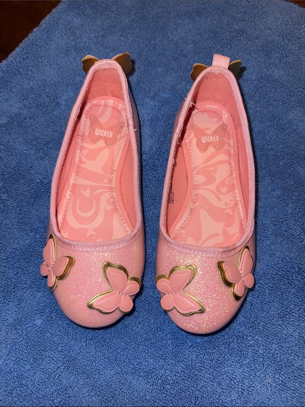 Wicked Movie Kids Pink Butterfly Dressy Flats